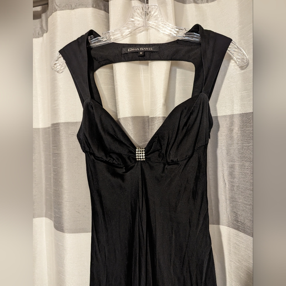 RARE Vintage Dina Bar-El Black Silk Formal Gown Size: M Prom